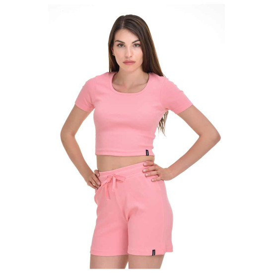 Target Γυναικεία κοντομάνικη μπλούζα Cotton Rib 2x1 Crop Top Rib Cotton